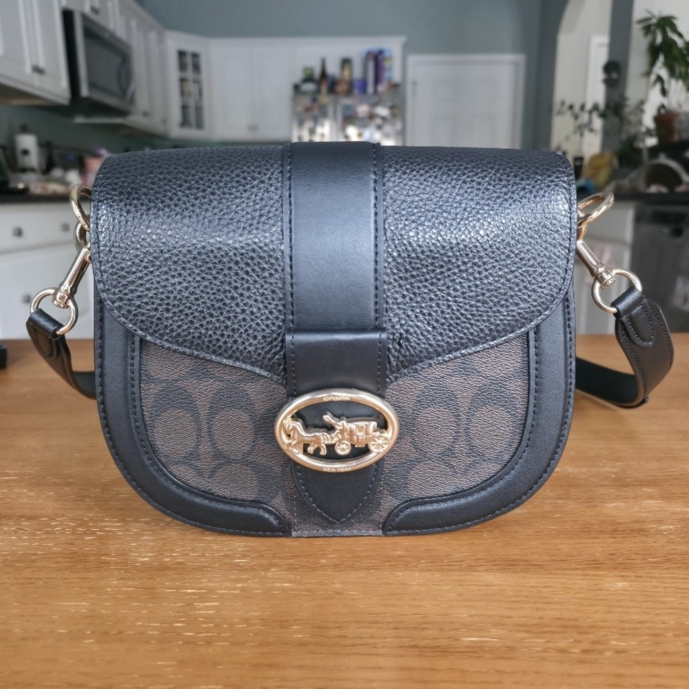 Coach Georgie Saddle Bag In Signature Canvas